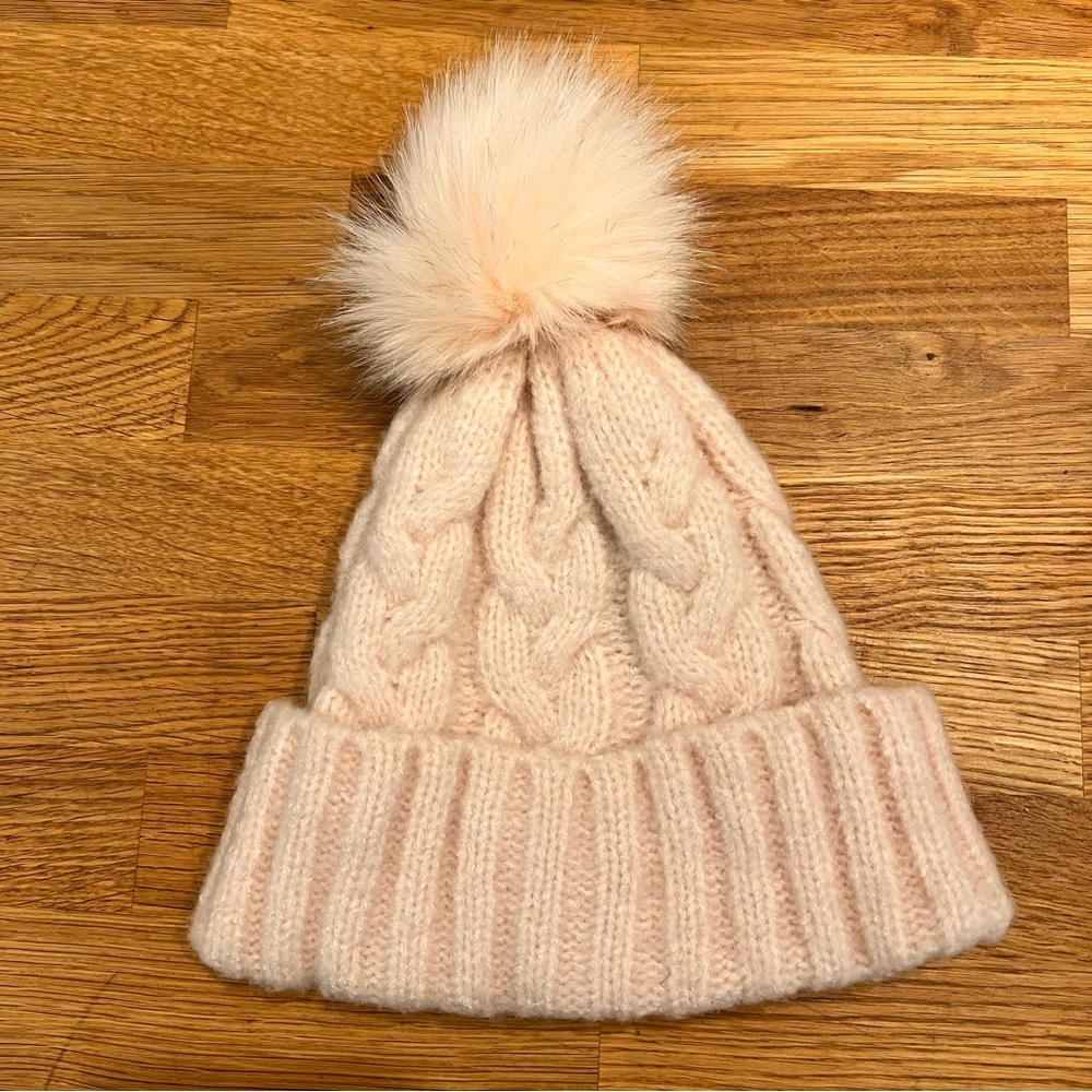 CANCO Pink Ribbed Knit Scarf